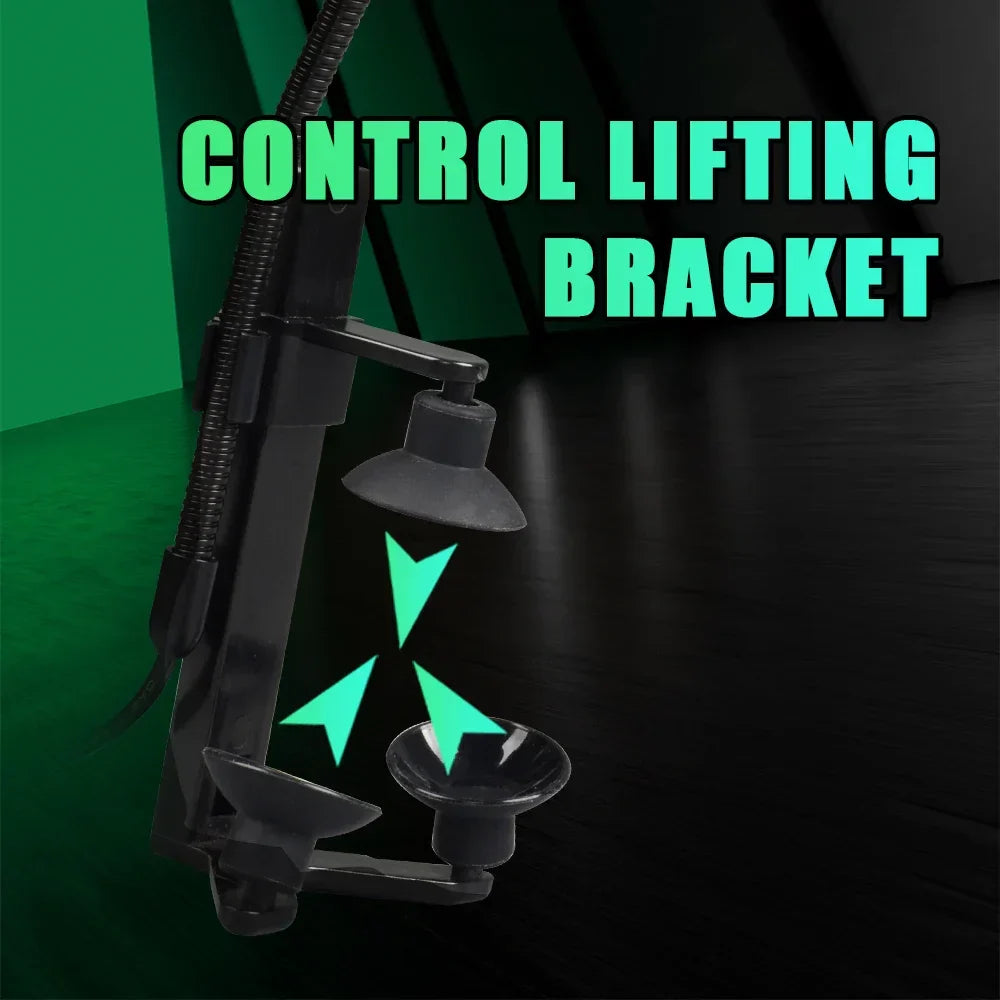 Black metal control lifting bracket with adjustable suction cups and flexible arm for instrument microphone violin cello use