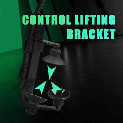 Black metal control lifting bracket with adjustable suction cups and flexible arm for instrument microphone violin cello use