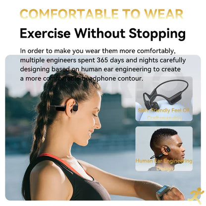 Black ergonomic wireless earbud mp3 player hifi sport swimming headset with ipx8 waterproof design for music sport swimming