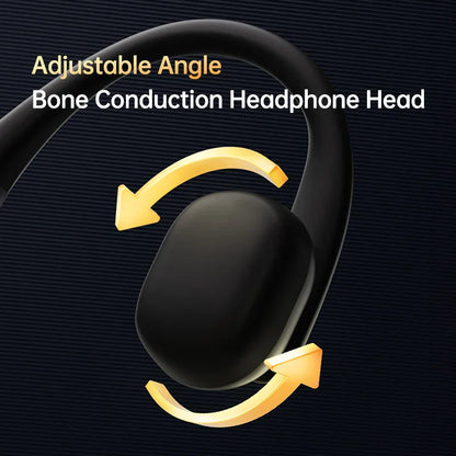 Black bone conduction wireless headphones with adjustable angle design ipx8 waterproof swimming-grade mp3 hifi music