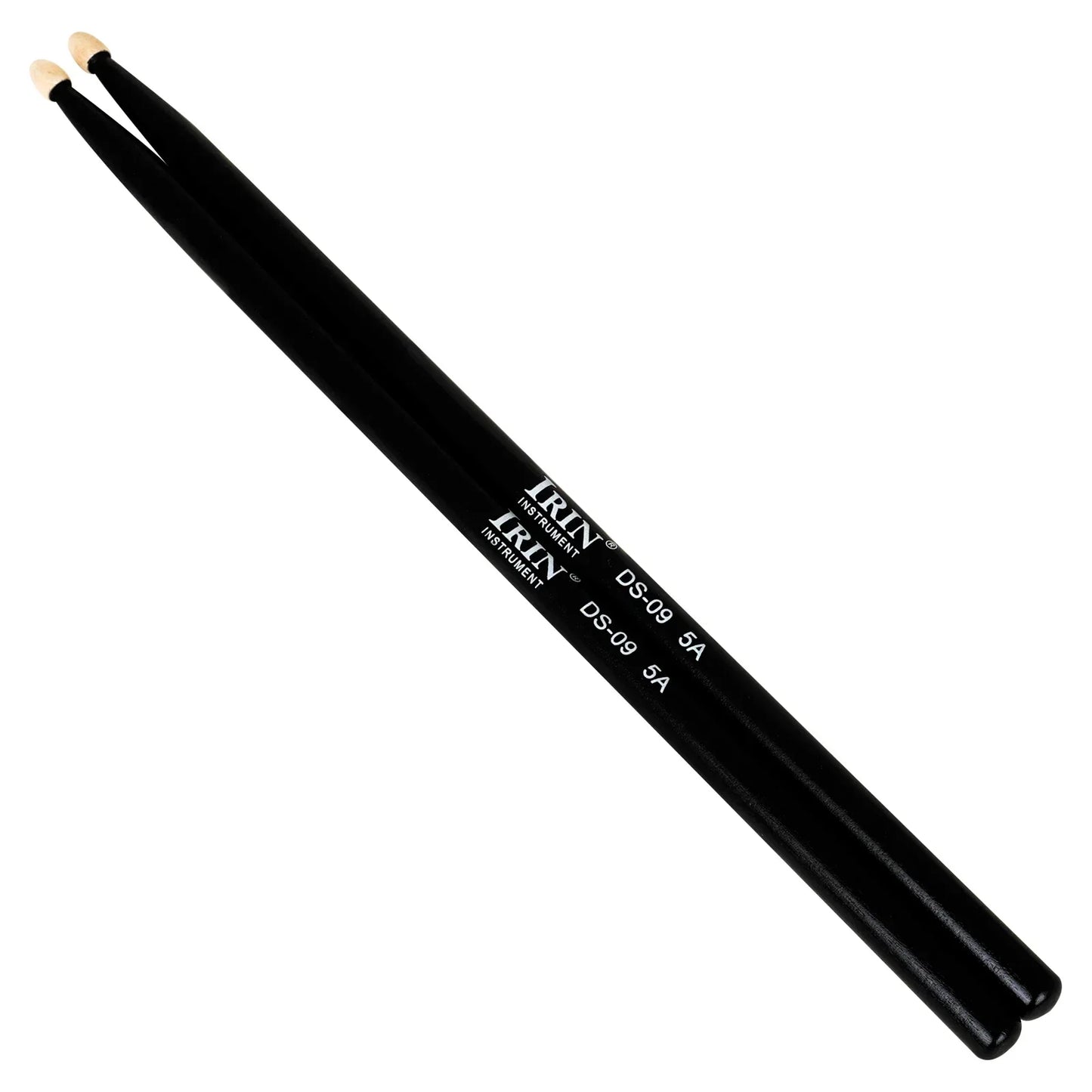 Black irin 5a drumstick with beige tips made of maple wood for professional percussion musical instrument use