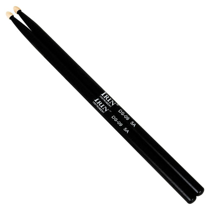 Black irin 5a drumstick with beige tips made of maple wood for professional percussion musical instrument use