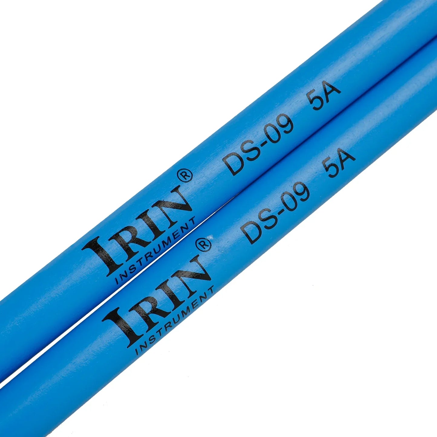 Bright blue cylindrical electrical cables branded irin instrument model ds-09 5a for irin 5a drumstick use