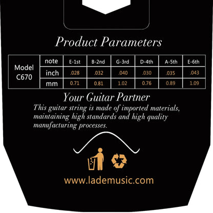 Black irin c670 classical guitar string package with gold text featuring transparent nylon string replacement parts