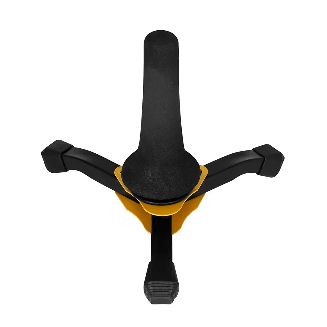 Black and yellow irin clarinet stand foldable metal tripod holder with three adjustable arms for soprano sax bracket support