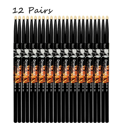 Irin drumstick jazz 5a solid maple black drumsticks with flame-patterned labels and beige tips for percussion music instrument
