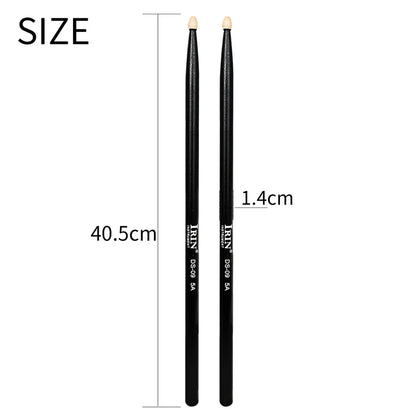 Black irin drumstick jazz 5a solid maple pair with beige tips 40.5cm for percussion music instrument use