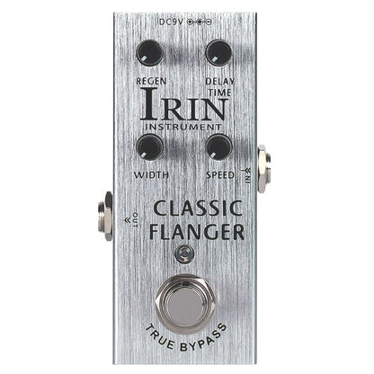 Silver brushed metal iridium irin electric guitar effects pedal with aluminum alloy casing black knobs true bypass design