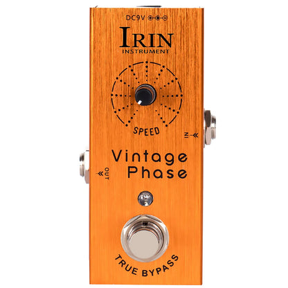 Orange wooden-finish irin vintage electric guitar effects pedal with speed knob true bypass design aluminum alloy casing