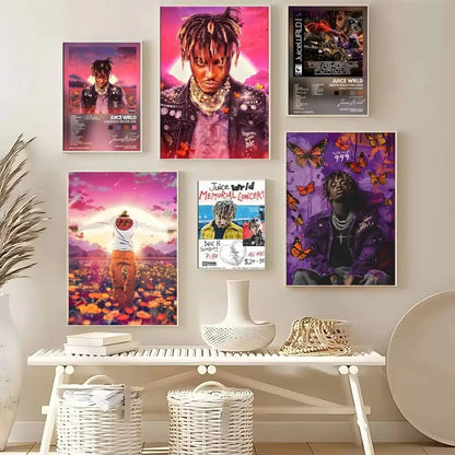 White ceramic vase with flared rim and perforated body for wrld hip hop album poster painting decor gift