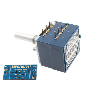 Blue rectangular japan original alps universal volume potentiometer 10ka 20ka with gold pins silver shaft and transfer board