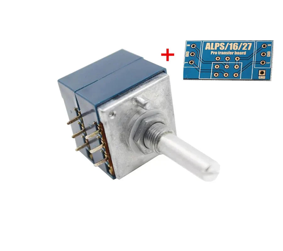 Blue and silver japan original alps universal volume potentiometer 10ka 20ka toggle switch with threaded shaft