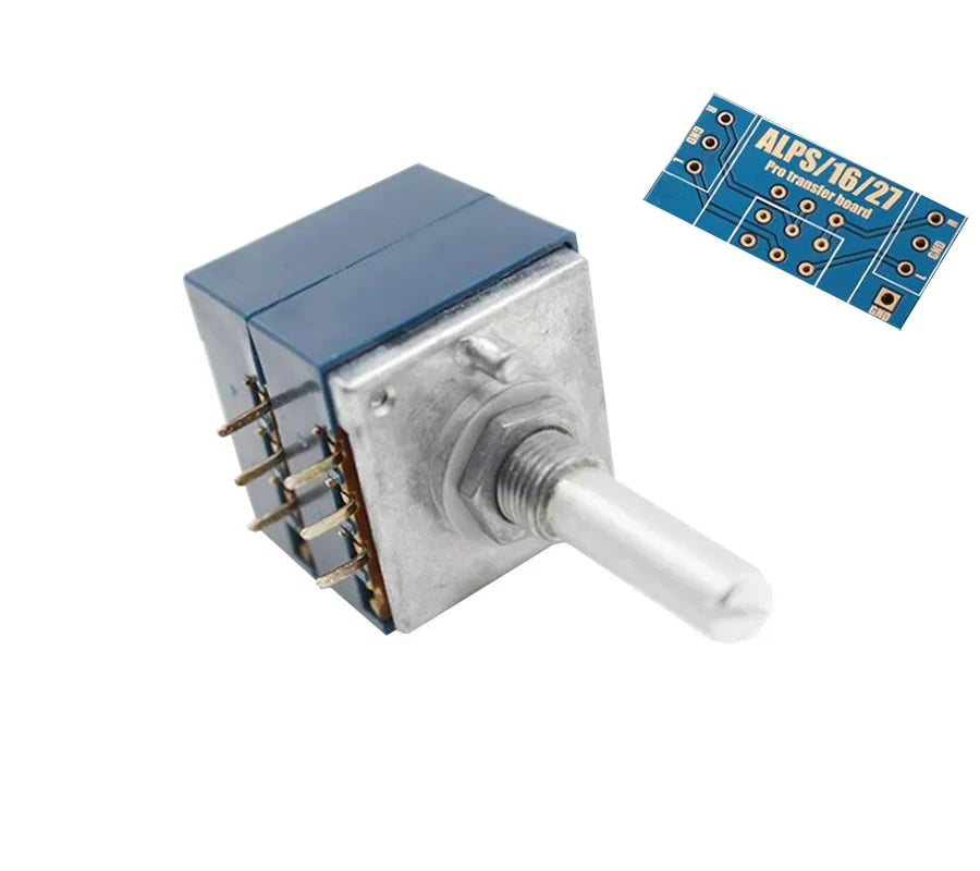 Silver toggle switch with blue housing and metal shaft for japan original alps universal volume potentiometer 10ka 20ka
