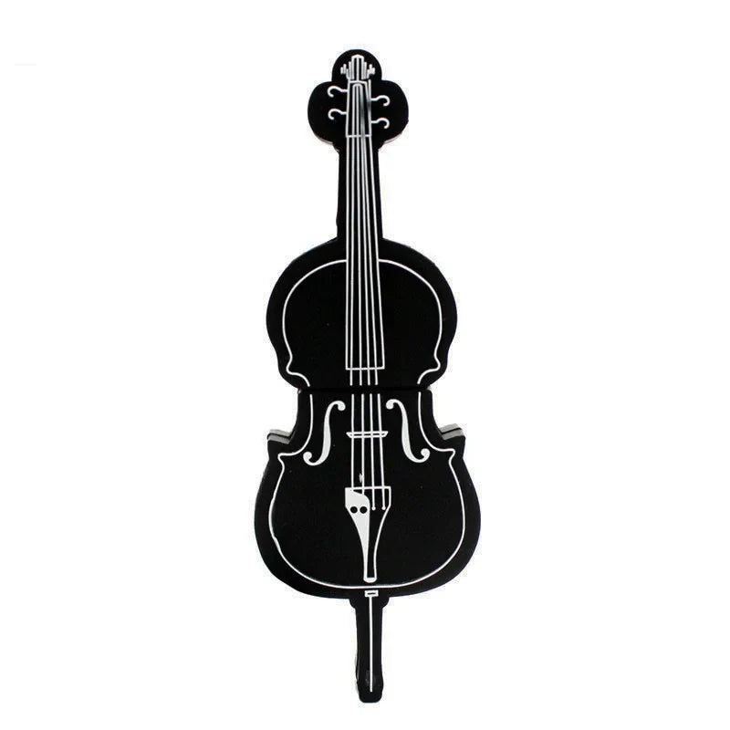 Black cello-shaped usb flash drive with white engraved details from jaster styles musical instruments model pendrive 64gb 128gb usb
