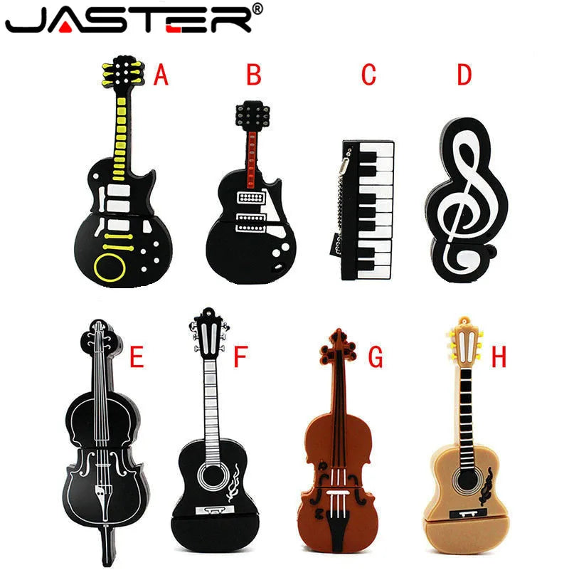 Jaster black electric guitar styles musical instruments model pendrive 64gb 128gb usb flash drive with yellow accents