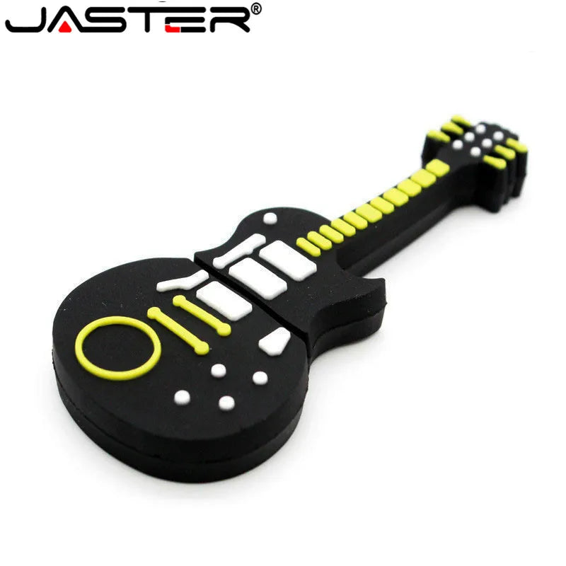 Black and neon yellow guitar-shaped usb flash drive by jaster styles musical instruments model pendrive 64gb 128gb usb