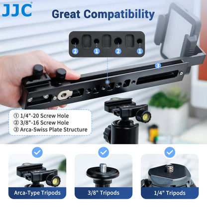 Black jjc upgraded film digitizing adapter camera tripod mount with 1/4 20 and 3/8 16 screws for 120mm film negative