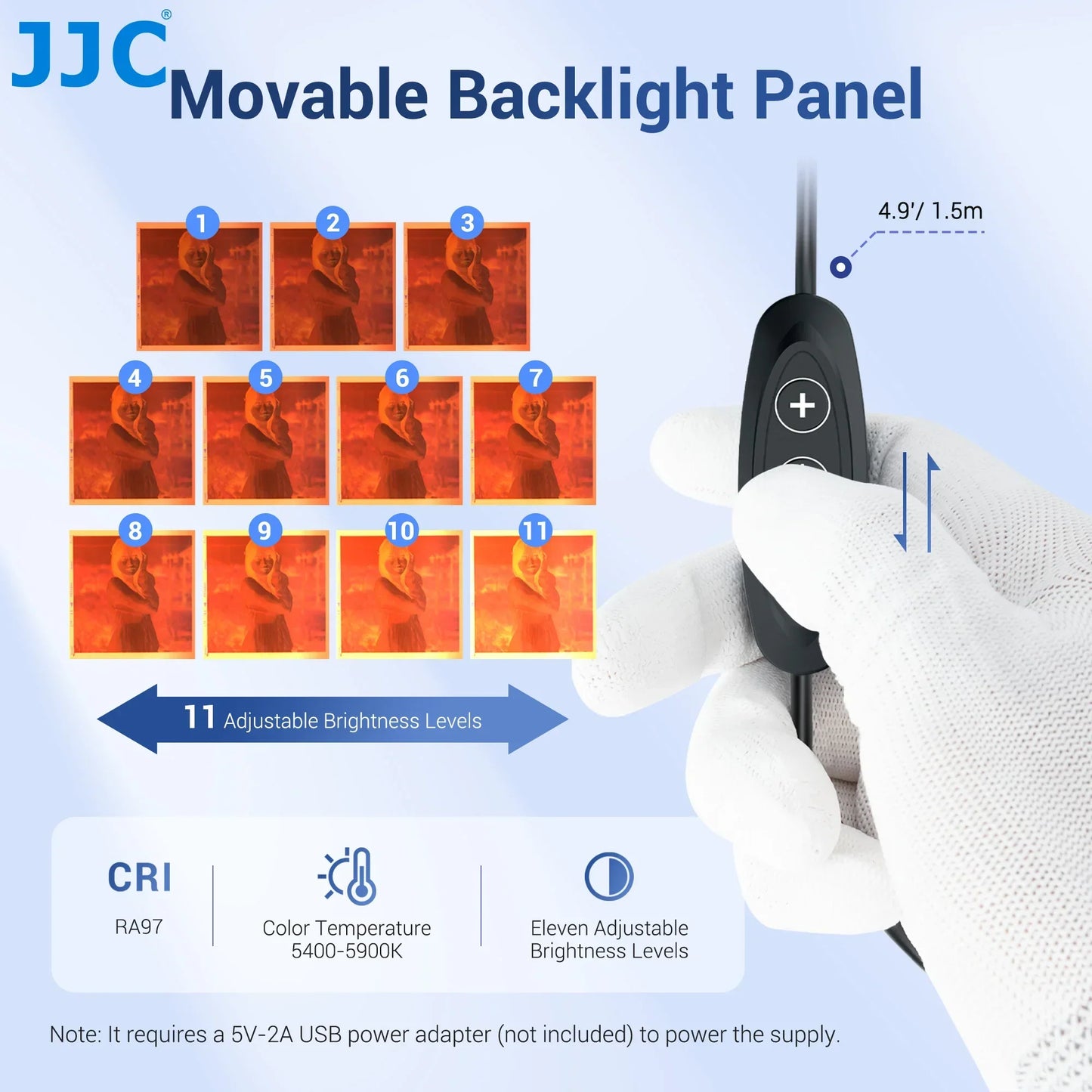 Black jjc upgraded film digitizing adapter with movable backlight panel and ergonomic remote for 120mm film negative