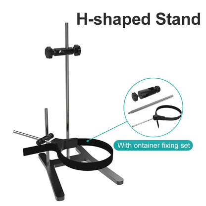 Black h-shaped laboratory stand with adjustable clamps for joanlab mixer lab overhead stirrer adjustable electric stirrer digital use