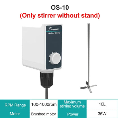 White and black joanlab mixer lab electric stirrer digital overhead stirrer adjustable height with brushed motor