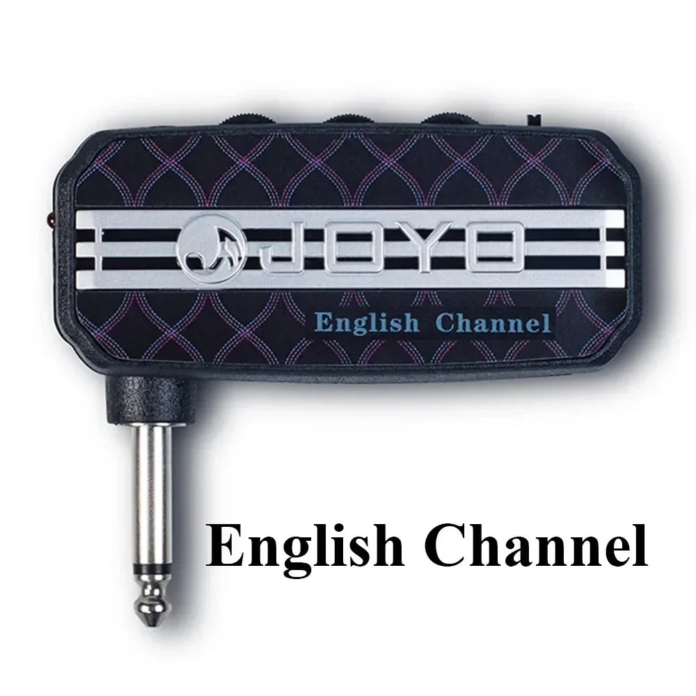 Black joyo english channel wireless guitar tuner with diamond pattern and silver branding for joyo ja-03 amplifier mini headphone use