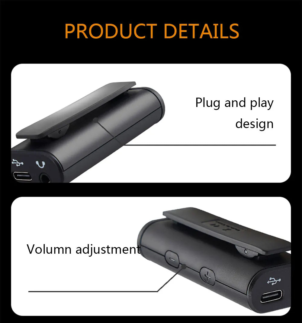 Black wireless car charger with usb-c port and volume buttons paired with momix cab mini audio mixer guitar device