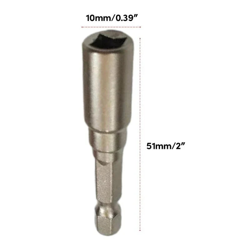 Ju64 drum key metal tuning key 10mm hexagonal polished metal socket bit 51mm electric drum key tuner tool