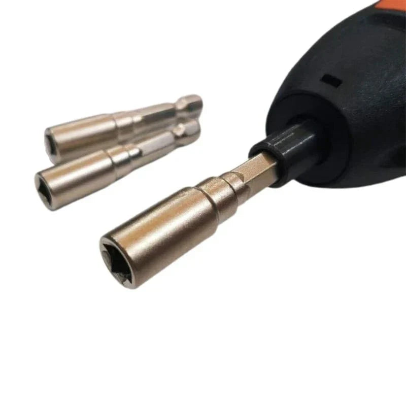 Set of three metallic silver ju64 drum key drill bits for precise tuning with a metal tuning key drum key tuner accessory