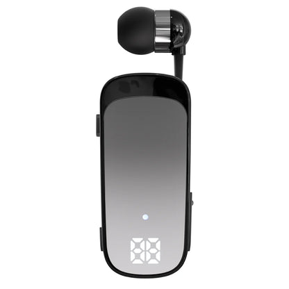 Black k65 lavalier business bluetooth noice cancelling wireless earbud with sleek glossy finish and led digital display