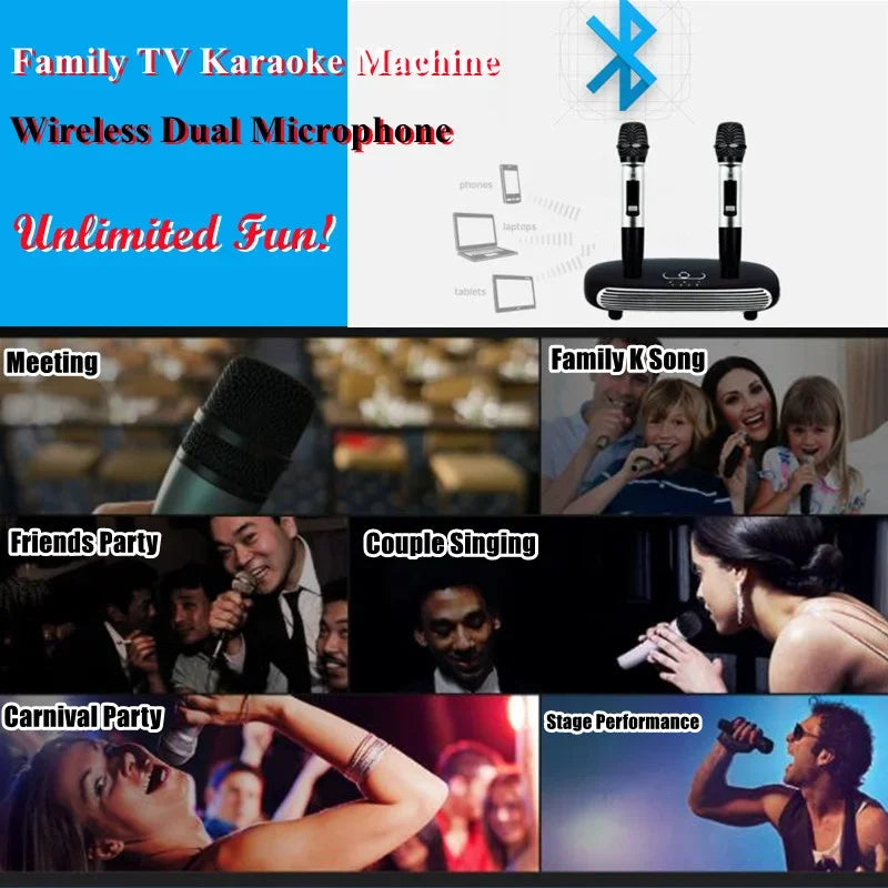 K8 Optical Coaxial Wireless Bluetooth 5.0 Karaoke Box Microphone Karaoke Player Home Karaoke Echo Mixer System Singing Machine - Type Beat