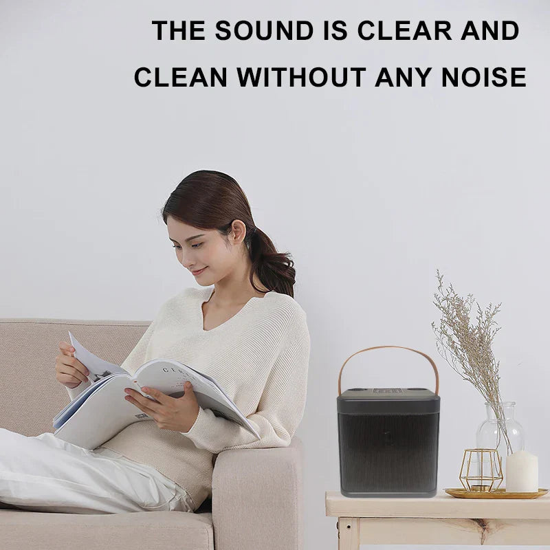 Black karaoke machine for adults and kids with handle portable 60w speaker and rechargeable wireless microphones music device