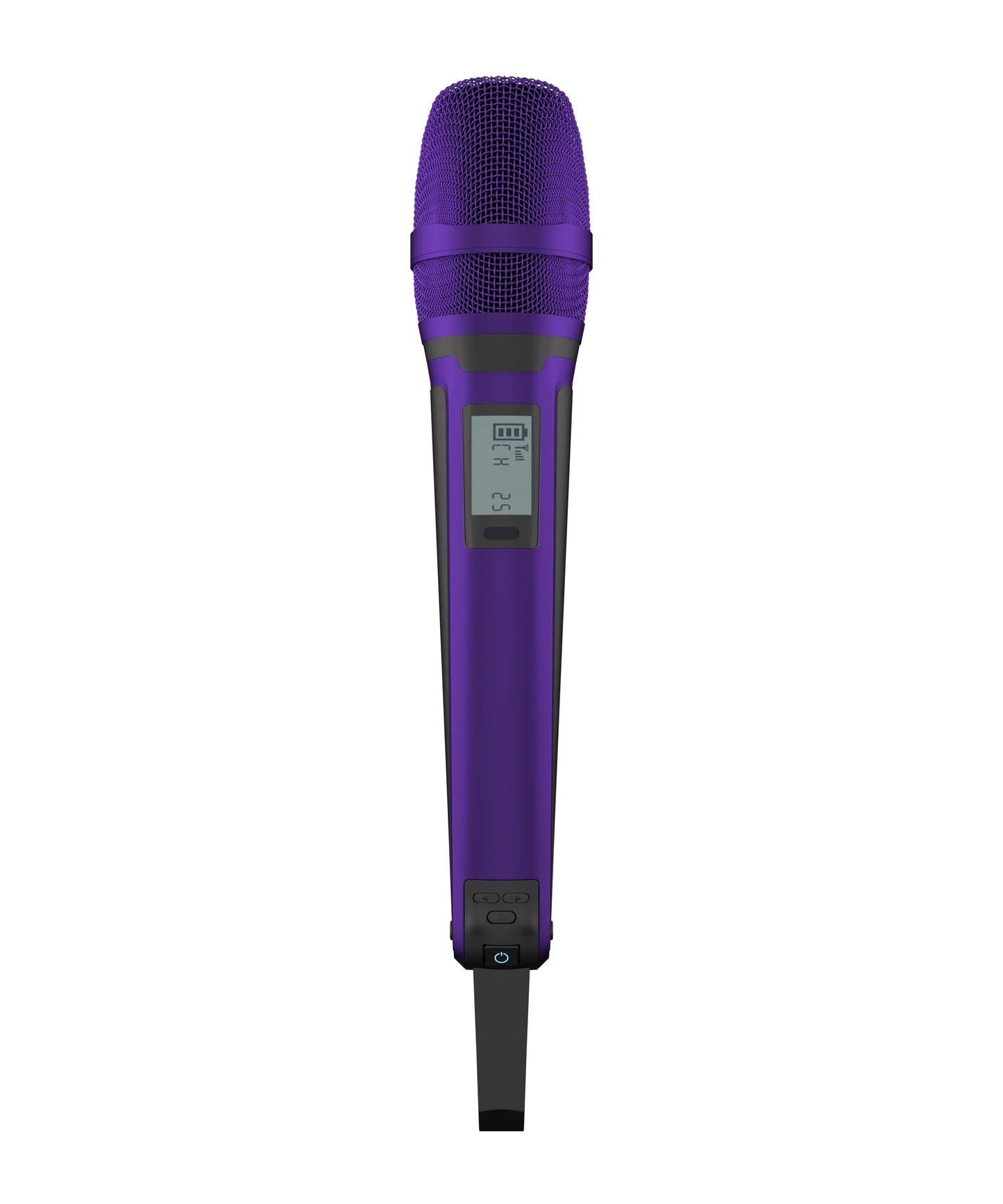 Purple g-mark skm9000 karaoke microphone with mesh grille digital display and black grip channels wireless mic for events