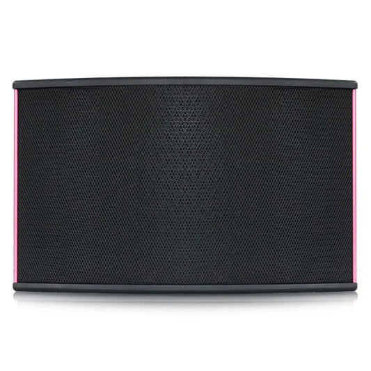 Black and pink karaoke speaker 10inch speaker box with textured mesh grille for disco use and box-sizing border-box