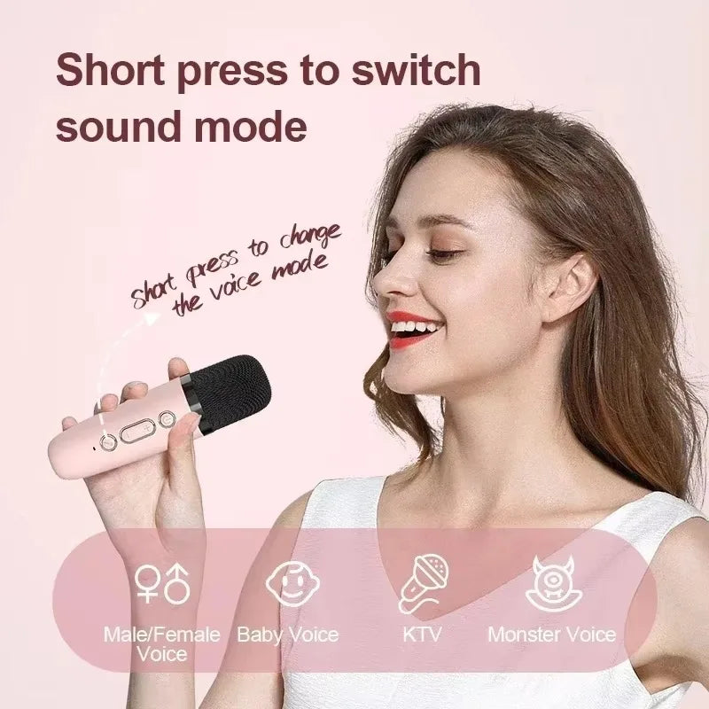Pink handheld karaoke wireless dual microphone with black mesh grille and silver buttons for machine ktv dsp adults party gift