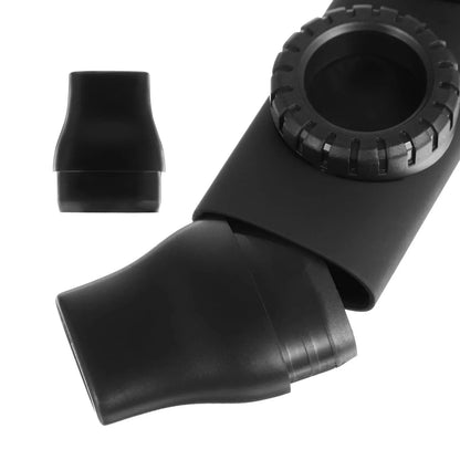 Black rubber hose connector with textured gear-like cap for the diaphragm kazoo flute dual hole flute adjustable instrument