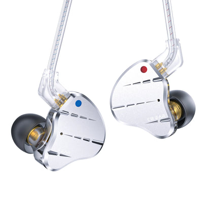 Silver kbear ks10 metal earphone hifi with transparent cables gold accents noise reduction headset for sport music