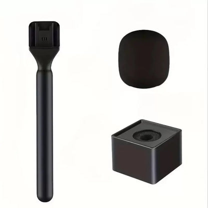 Black matte finish kdes wireless lavalier handheld microphone adapter with detachable foam windscreen for vlog interview podcast