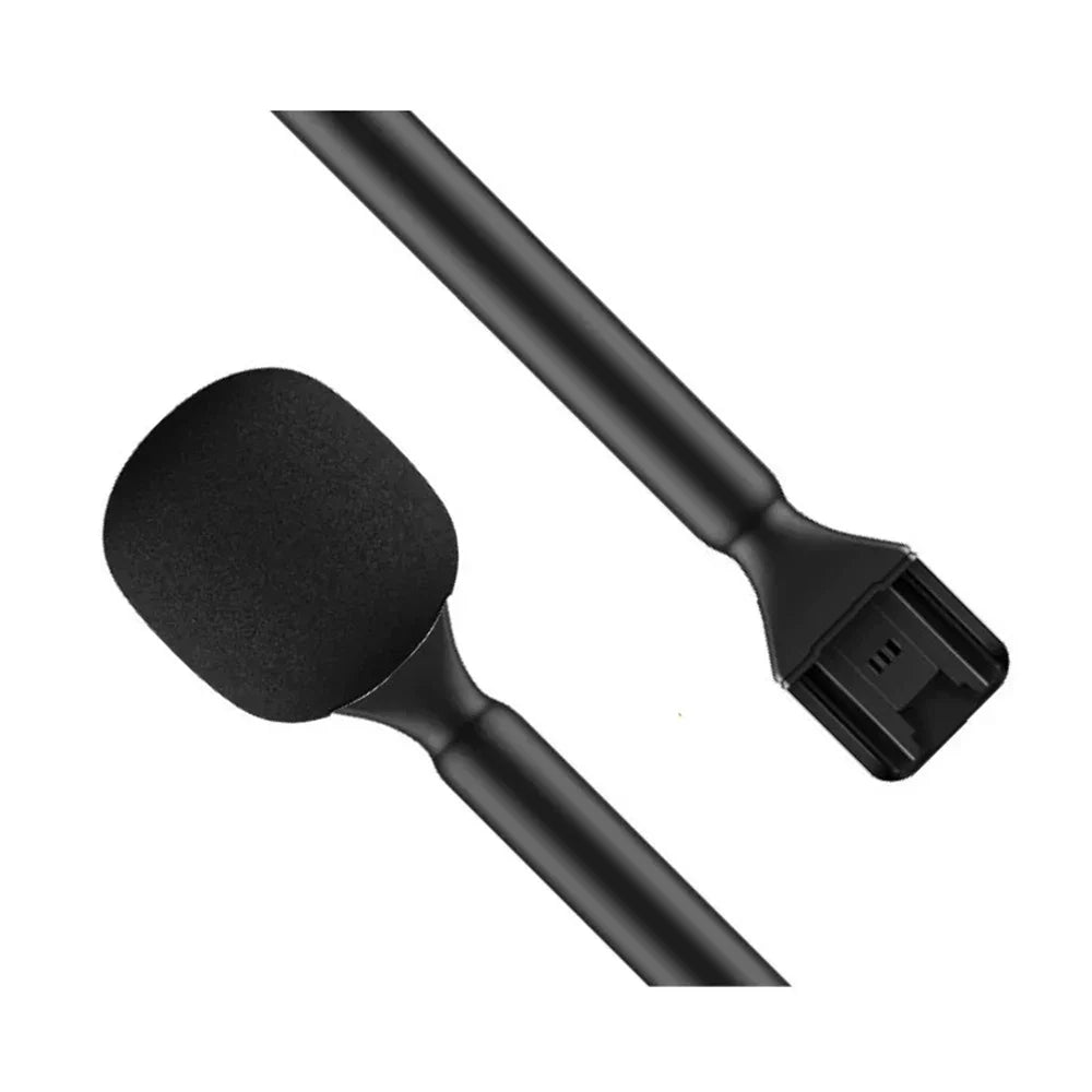 Black foam-covered kdes wireless lavalier handheld microphone adapter with matte handle for vlog interview podcast use
