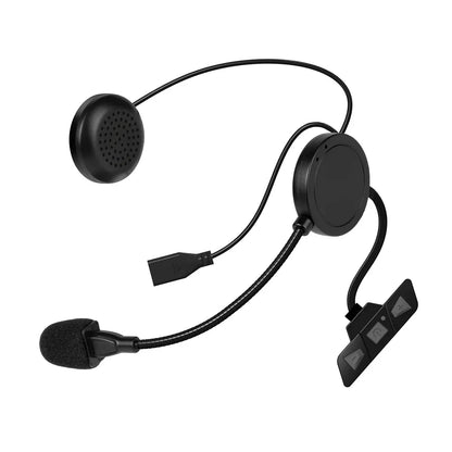 Black Kebidumei motorcycle helmet headset wireless with padded earcups flexible microphone and moto noise reduction features