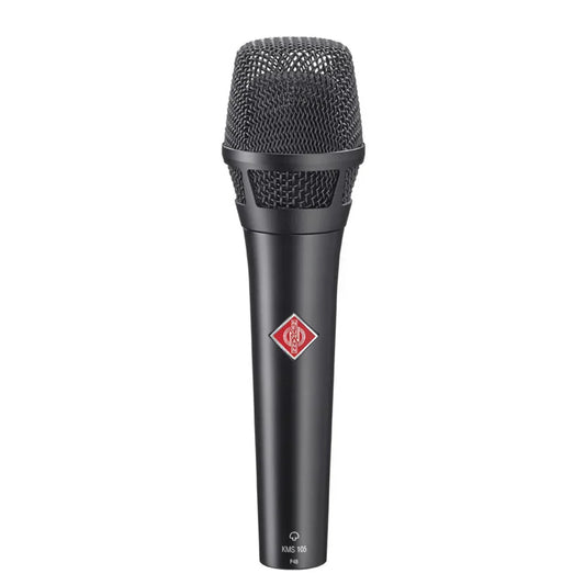 Black handheld kms105 supercardioid professional condenser microphone with mesh grille and red diamond logo for recording gaming singing living karaoke vocal