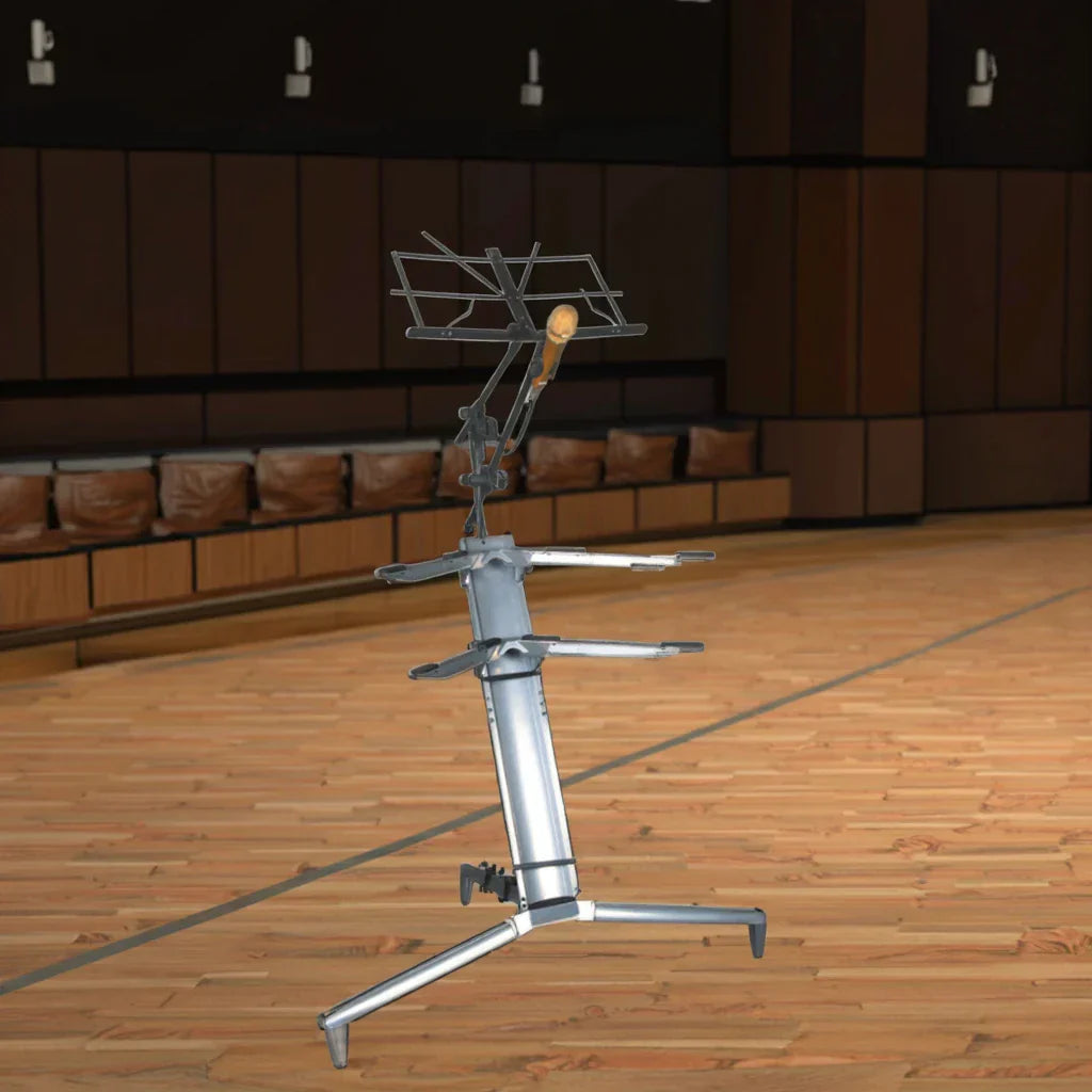 Silver keyboard stand multifunctional ks-86 with adjustable arms and tripod base for musical instrument players on stage