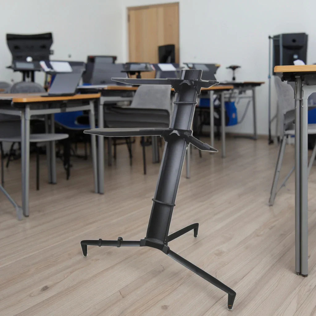 Black metal ks-80b aluminum double keyboard stand with adjustable shelves and tripod base for musical instruments