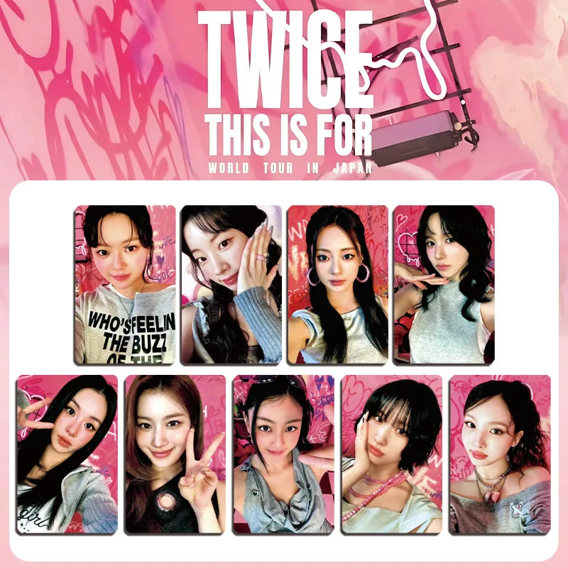 Pink twice this is for world tour japan photocard set featuring eight individual member portraits for kpop fans