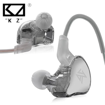 Clear transparent kz edcx wired earphone monitor with white silicone tips sport noise reduction outdoor earbuds dynamic design