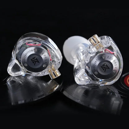 Clear transparent kz edx pro x earphone hifi bass earbud sport with gold-plated connectors and sport music cancelling design