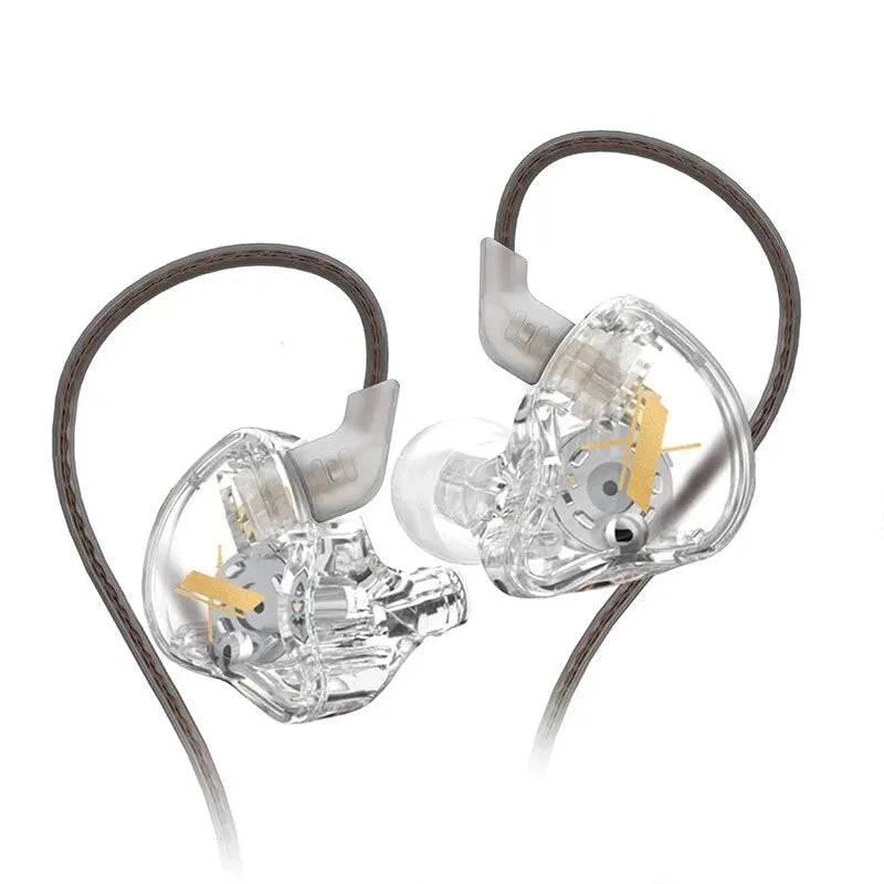 Clear transparent kz edx wired earphones with microphone dynamic hifi bass music earbuds and monitor headphones noise cables