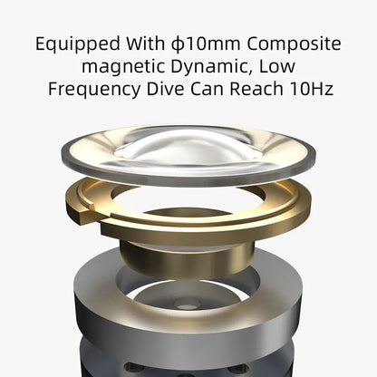 Silver and gold-toned composite magnetic dynamic speaker driver of kz edx wired microphone dynamic hifi earbuds