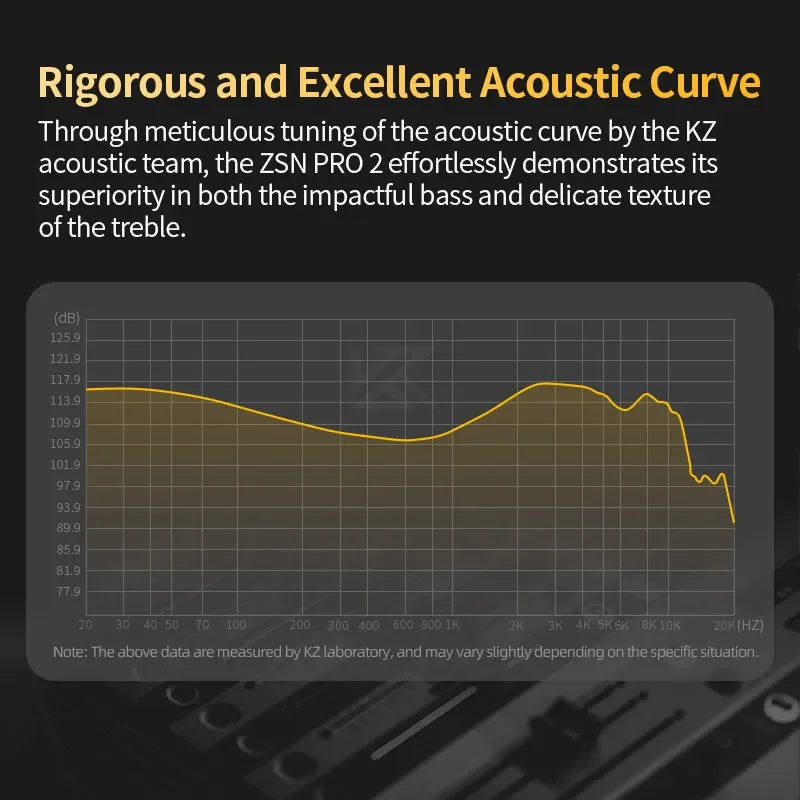 Kz zsn pro 2 hybrid drive metal earphones hifi with sleek black design featuring acoustic curve for bass and treble