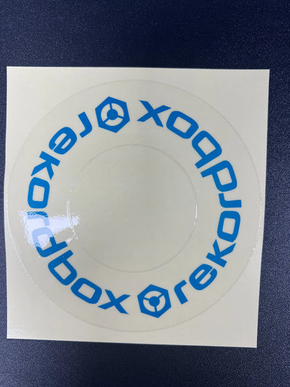 Blue xbox logo sticker with circular design on large turntable protective film cdj from beat music store