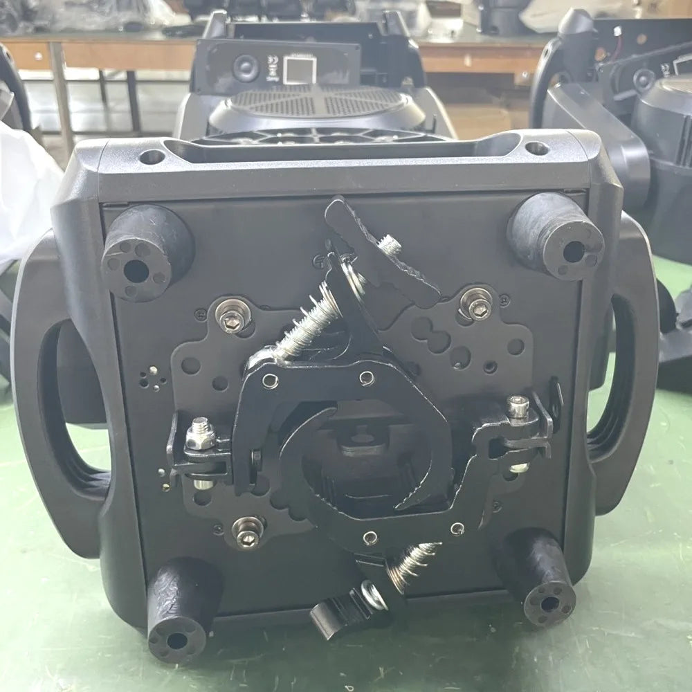 Black aluminum and metal led beam moving head light clamp fast lock folding mounting bracket with adjustable clamps and screws